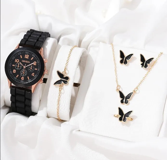 Heart Motif Butterfly Jewelry Set