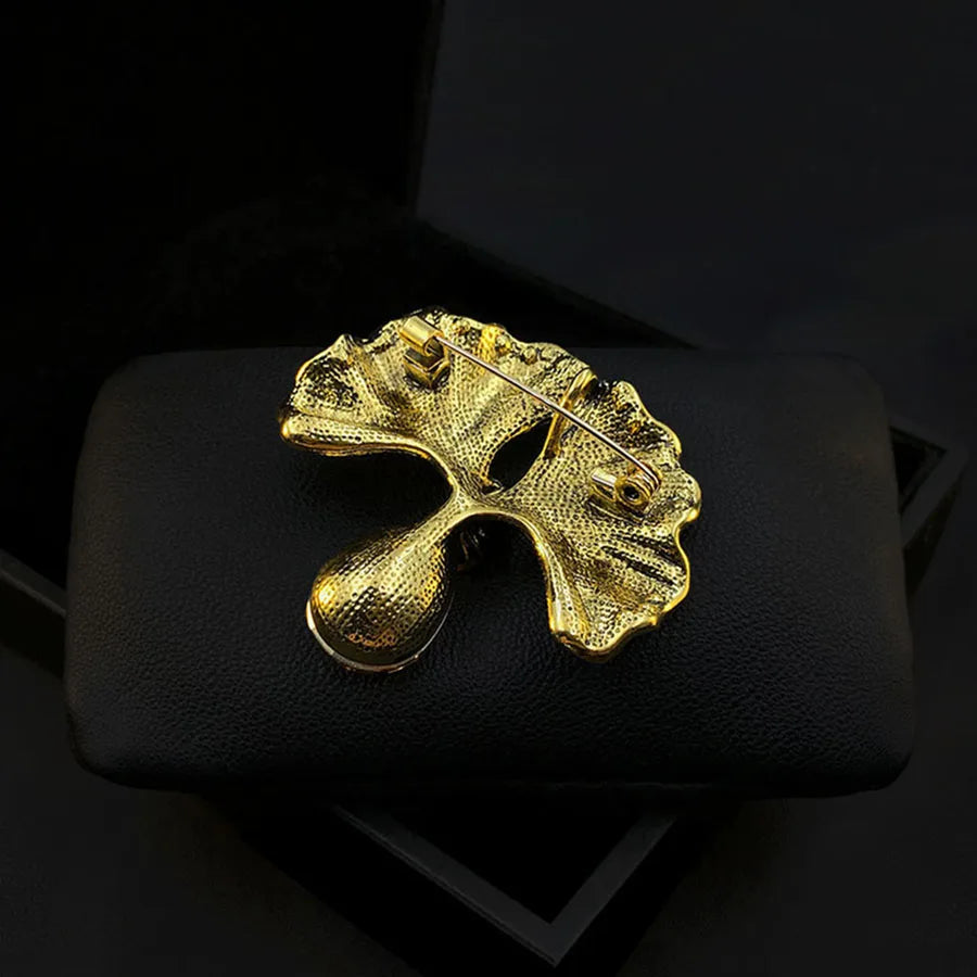Rhinestone Ginkgo Crystal Office Brooch