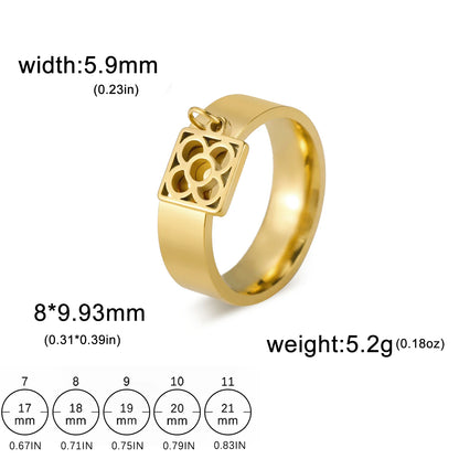 Minimalist Floral Stainless Steel Ring