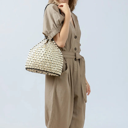 Retro Summer Handwoven Bucket Bag