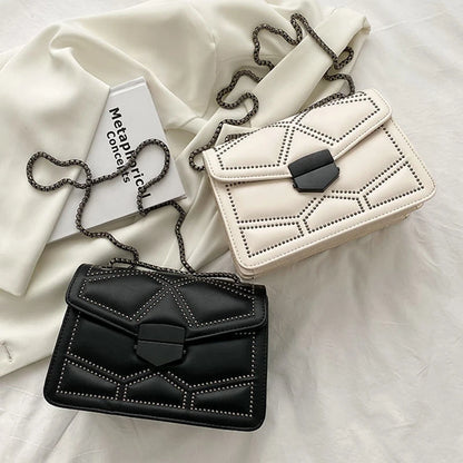 Vintage Rivet Designer Crossbody Bag