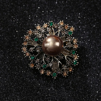 Rhinestone Ginkgo Crystal Office Brooch