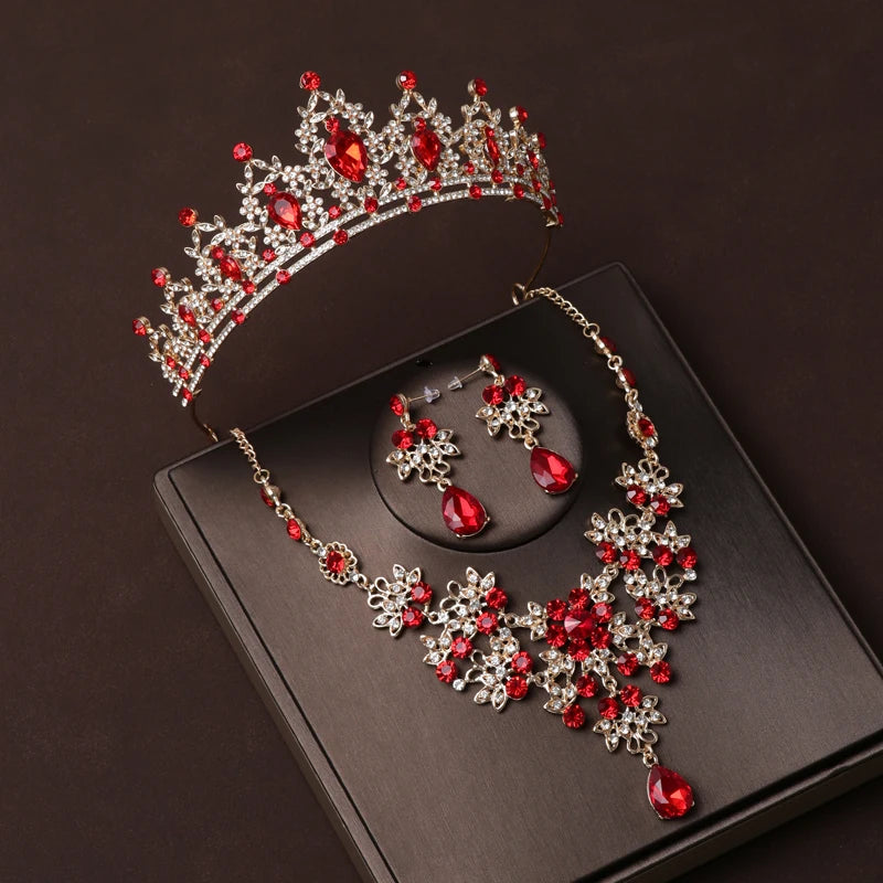Dubai Royal Crystal Tiara Set