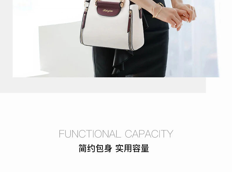 European Color-Block Office Wallet Bag