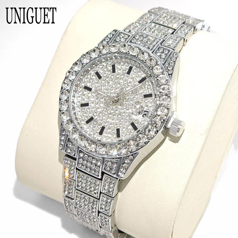 Iced Diamond Luxury Steel Watch