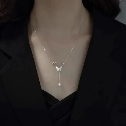 Pearl Tassel Snake Bone Necklace