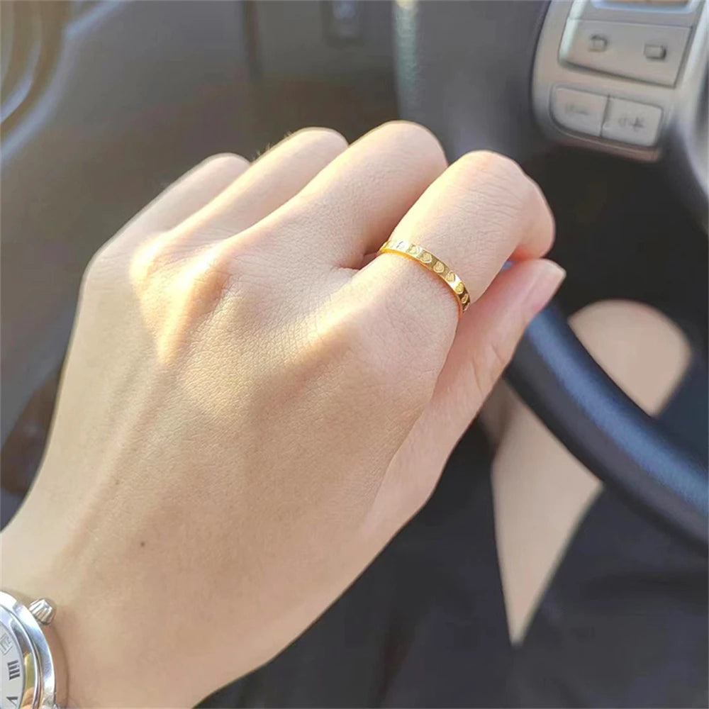 Minimalist Gilded Heart Wedding Ring