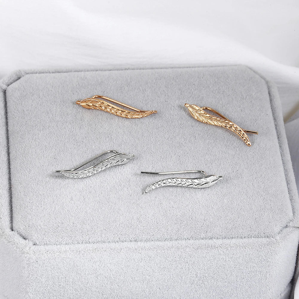 Gilded Leaf Sculptural Stud Earrings