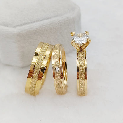 Frosted Gilded Promise Engagement Ring