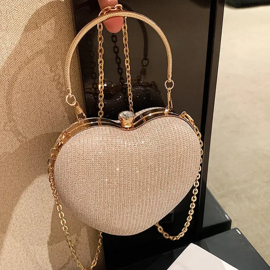 Sculpted Heart Metal Evening Clutch