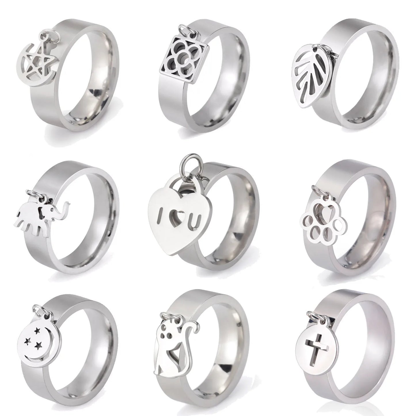 Minimalist Floral Stainless Steel Ring