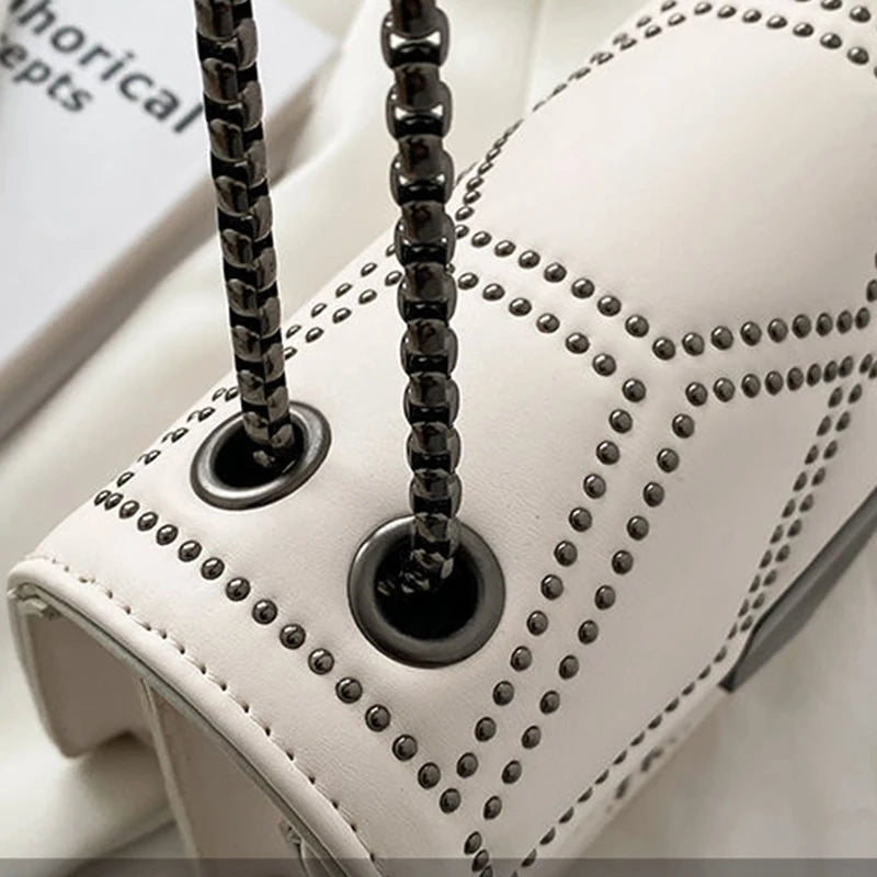 Vintage Rivet Designer Crossbody Bag