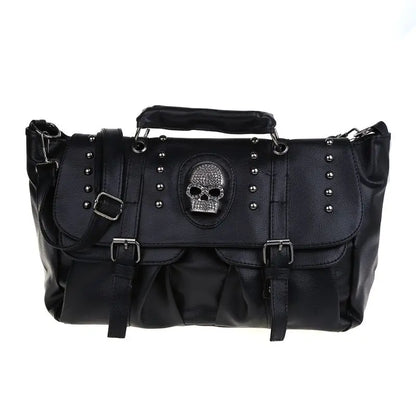 Noir Punk Skull Motif Tote