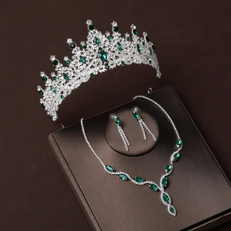 Dubai Royal Crystal Tiara Set