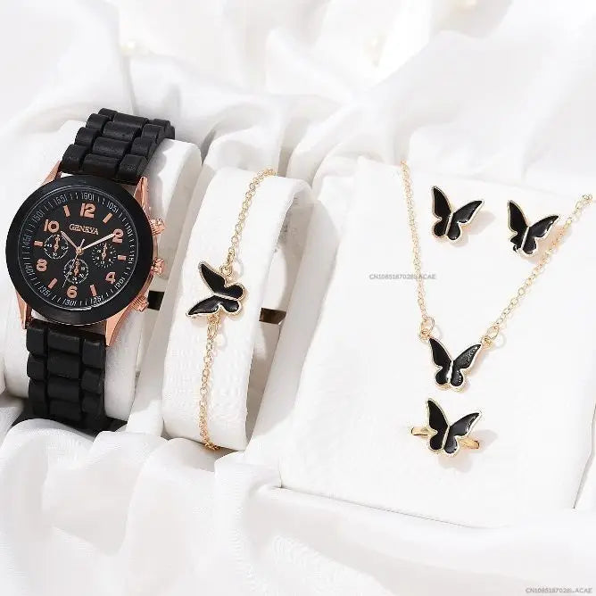 Heart Motif Butterfly Jewelry Set