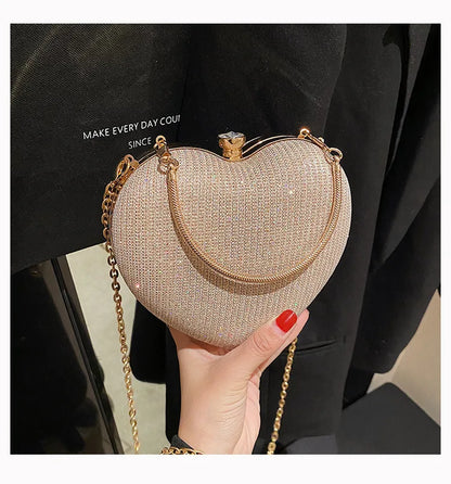 Sculpted Heart Metal Evening Clutch
