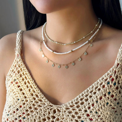 Bohemian Shell Polymer Bead Necklace