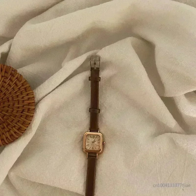 Elegant Square Dial Leather Watch
