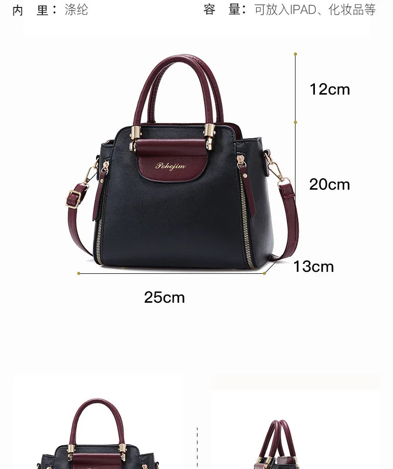 European Color-Block Office Wallet Bag