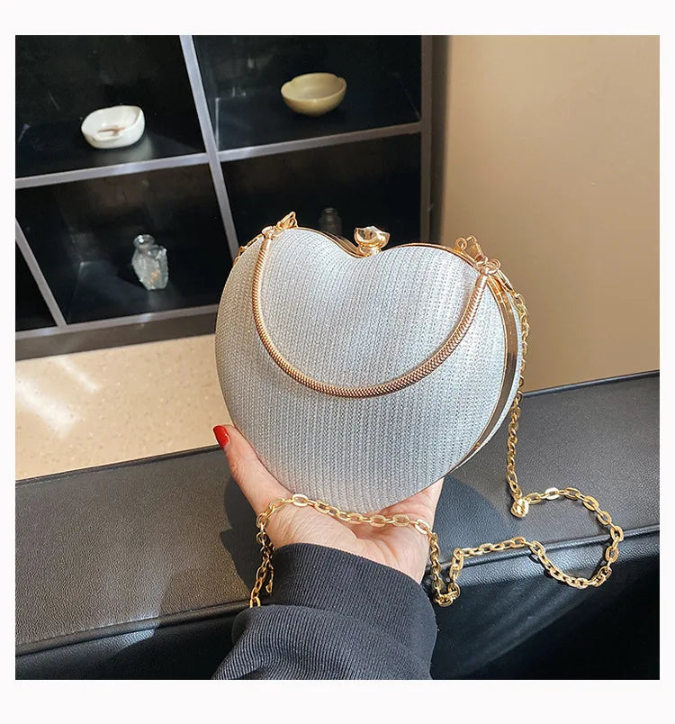 Sculpted Heart Metal Evening Clutch