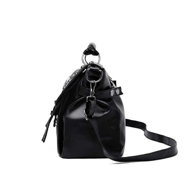Noir Punk Skull Motif Tote