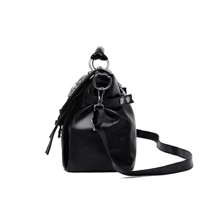 Noir Punk Skull Motif Tote