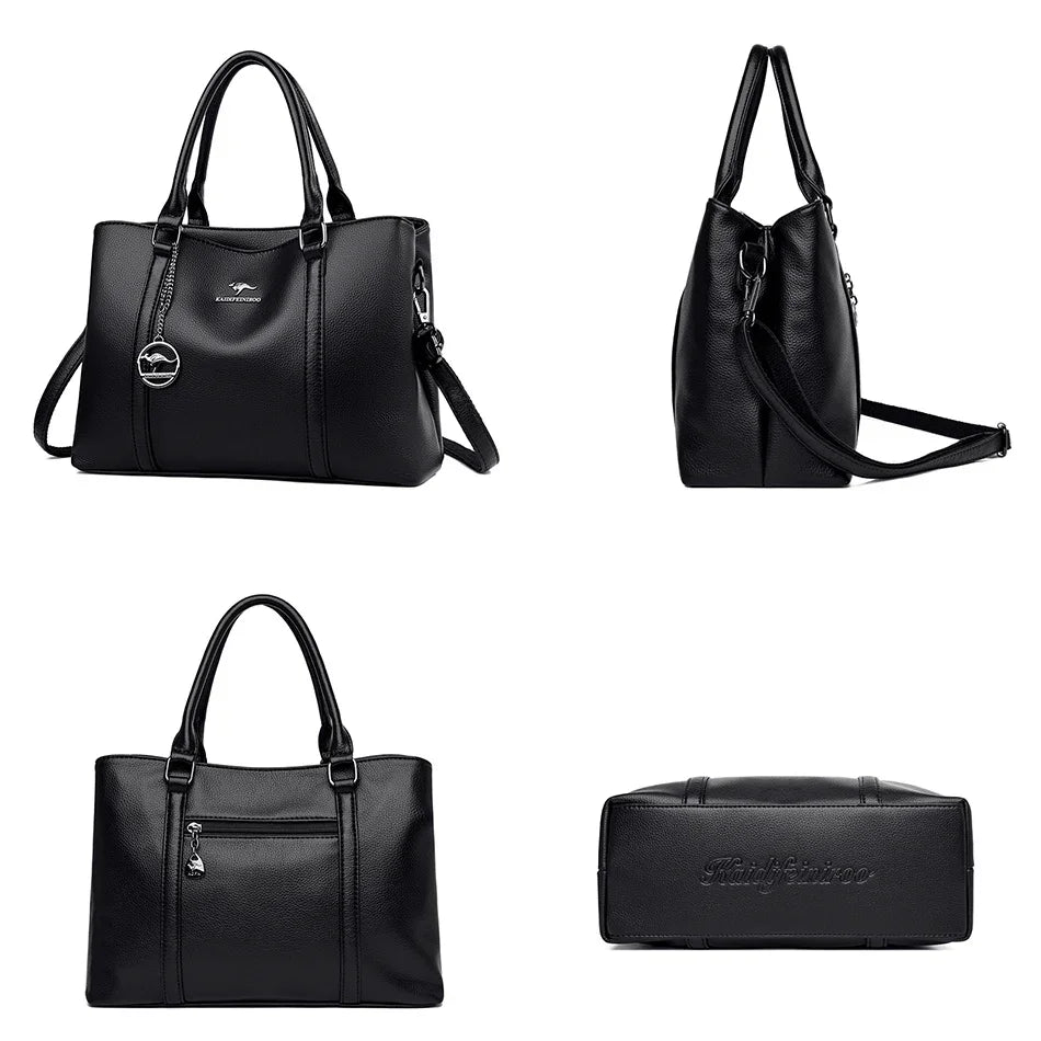 Masterpiece Grained Leather Messenger Bag