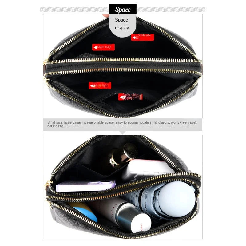 Designer Flap Cowhide Messenger Bag