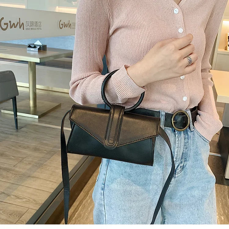 Minimalist Diagonal Designer Leather Clutch