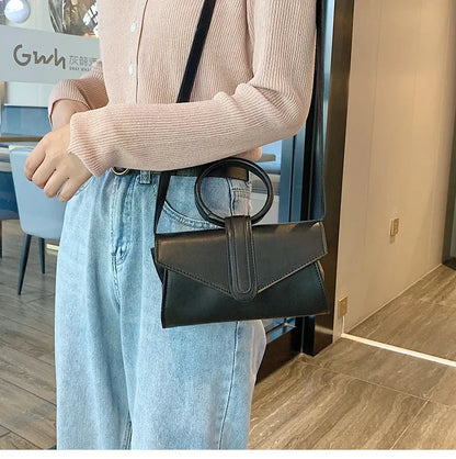 Minimalist Diagonal Designer Leather Clutch