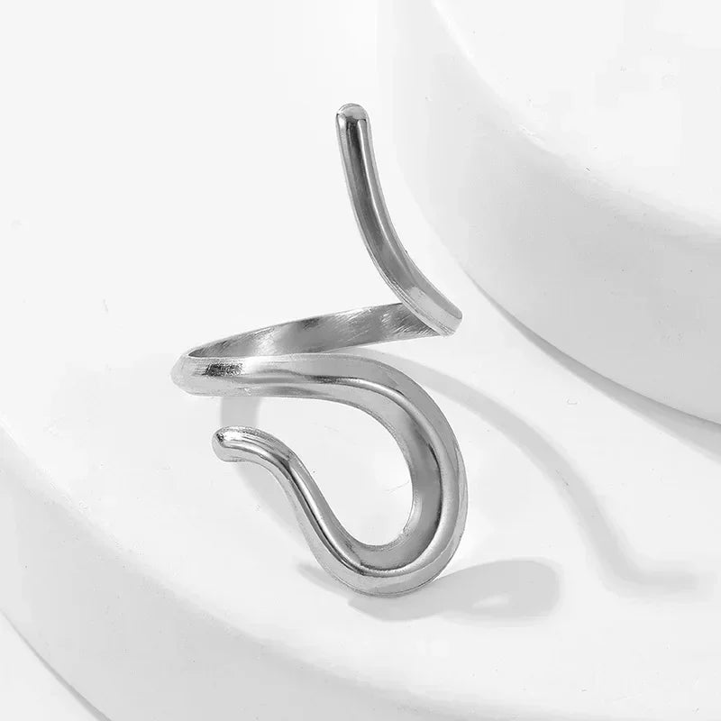 Irregular Wave Gilded Statement Ring