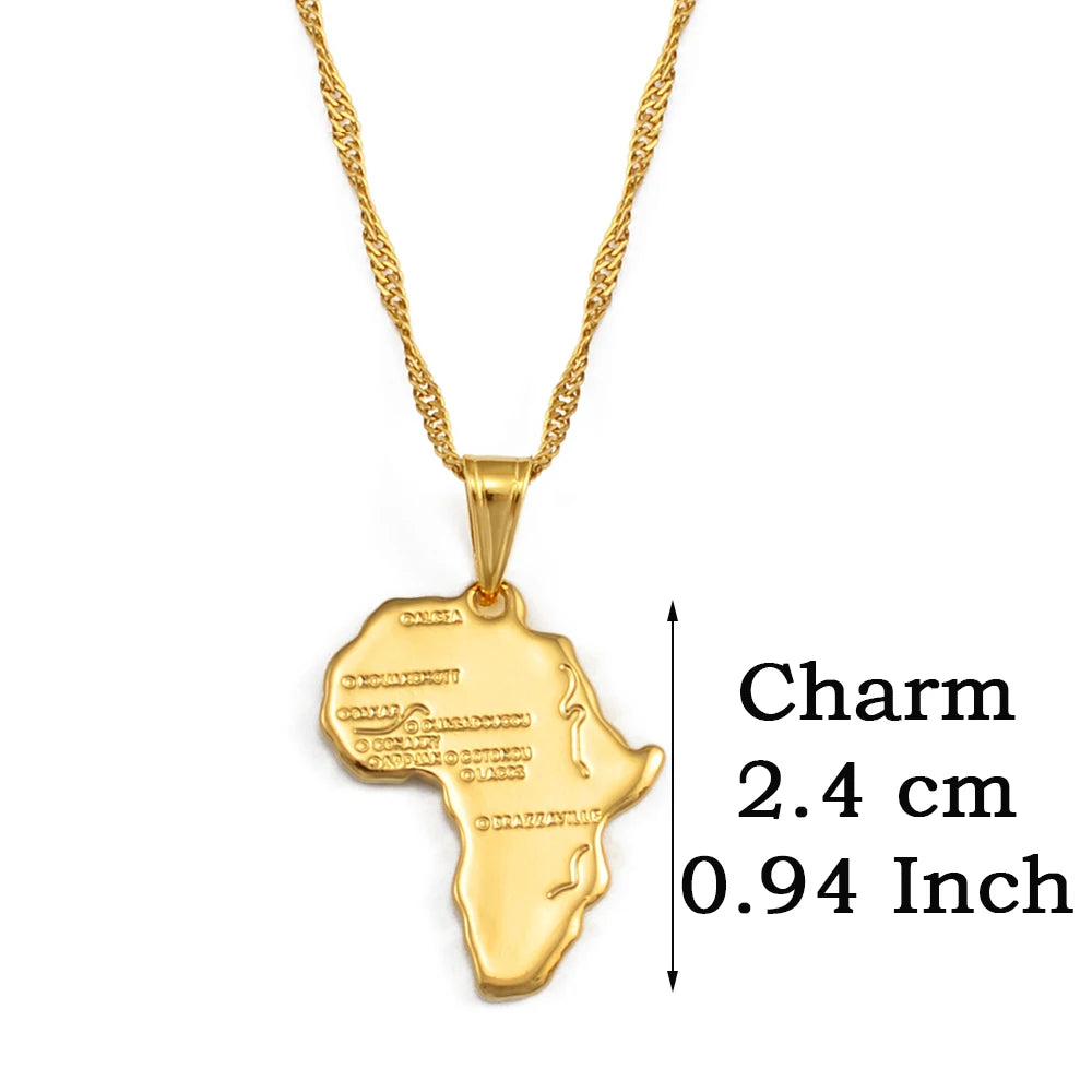 Heritage Africa Map Pendant Necklace