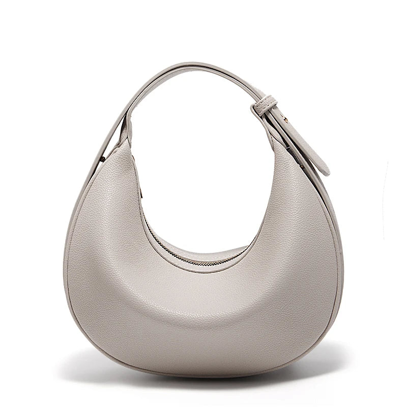 Minimalist Crescent Leather Underarm Bag
