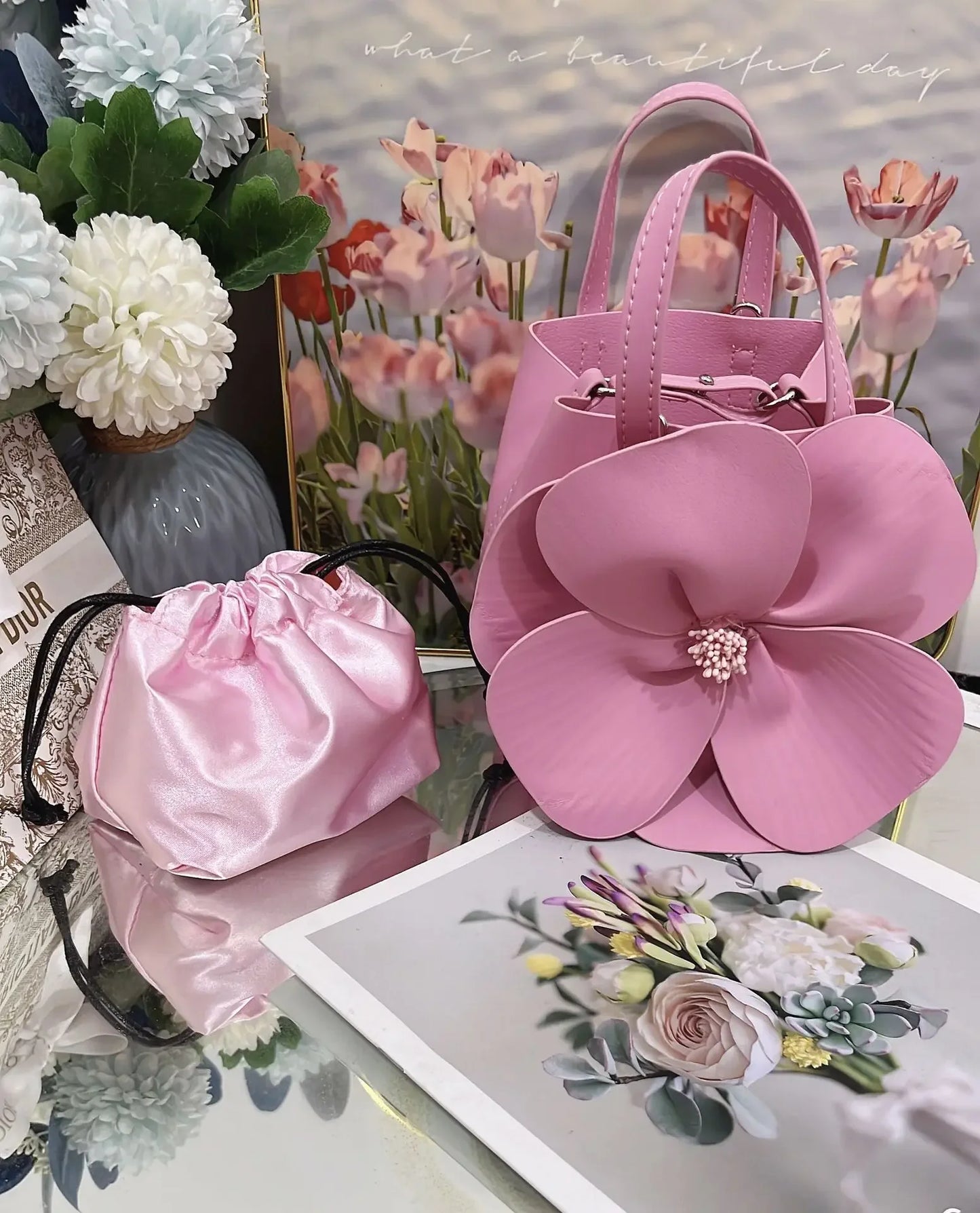 3D Flora Evening Bridal Clutch