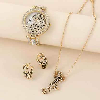Crystal Animalier Gilded Watch Set