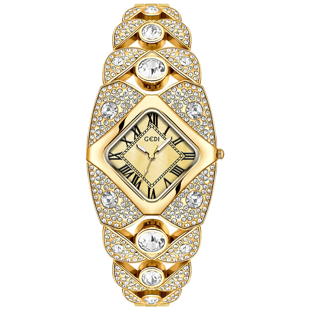 Roman Full Diamond Inlaid Watch