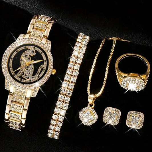 Full 5-Piece Jewelry Watch Suite