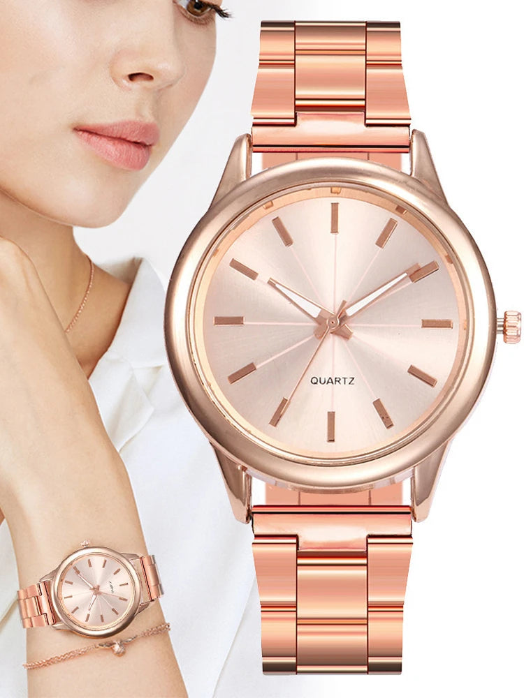 Rhinestone Gilded Mesh Bracelet Watch
