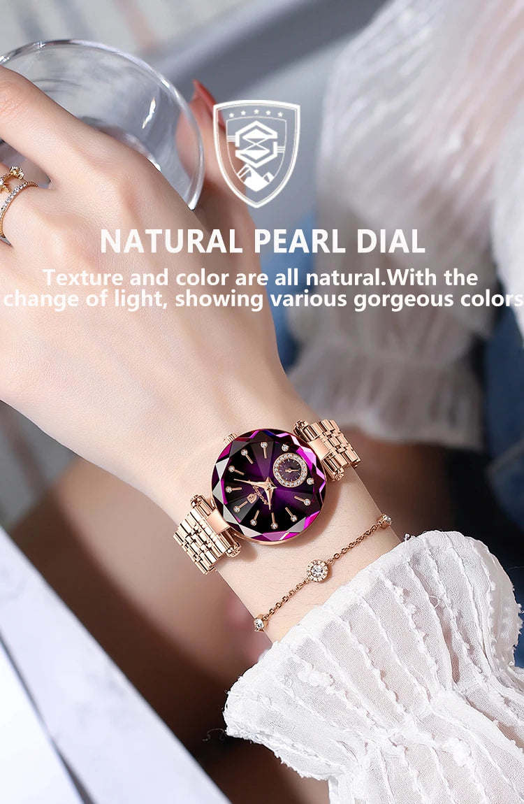 Rose Gold Steel Jewelry Watch