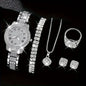 Hip-Hop Diamond Watch & Jewelry Set
