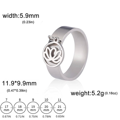 Minimalist Floral Stainless Steel Ring