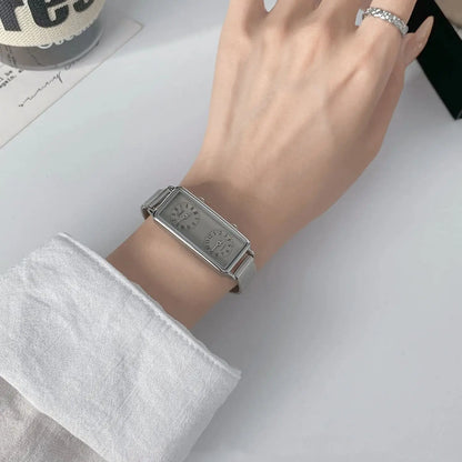 Dual-Movement Retro Square Timepiece