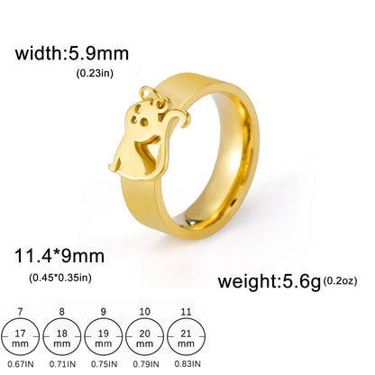 Minimalist Floral Stainless Steel Ring