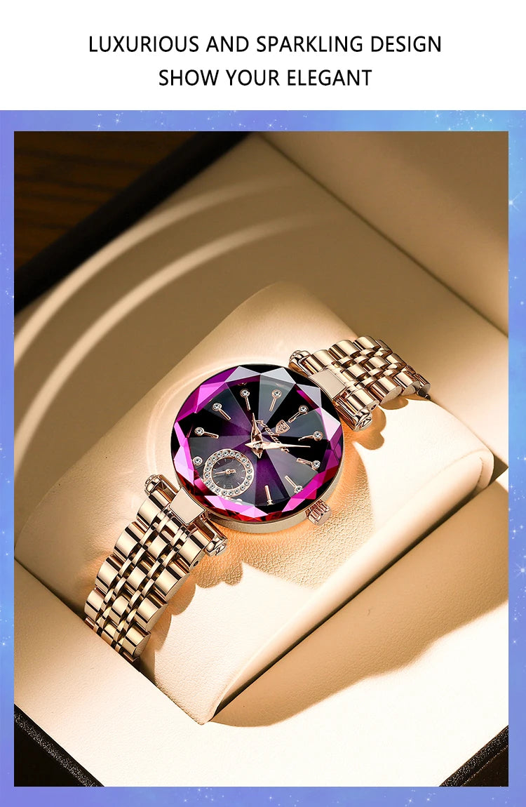Rose Gold Steel Jewelry Watch