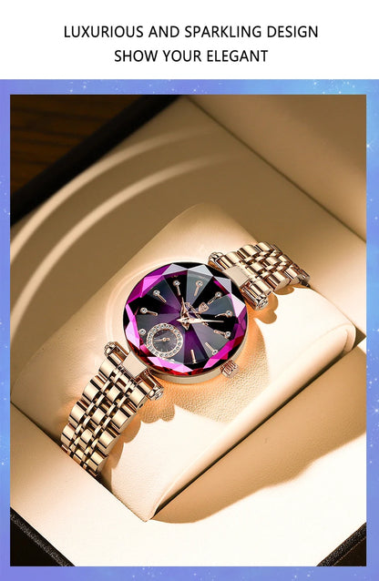 Rose Gold Steel Jewelry Watch