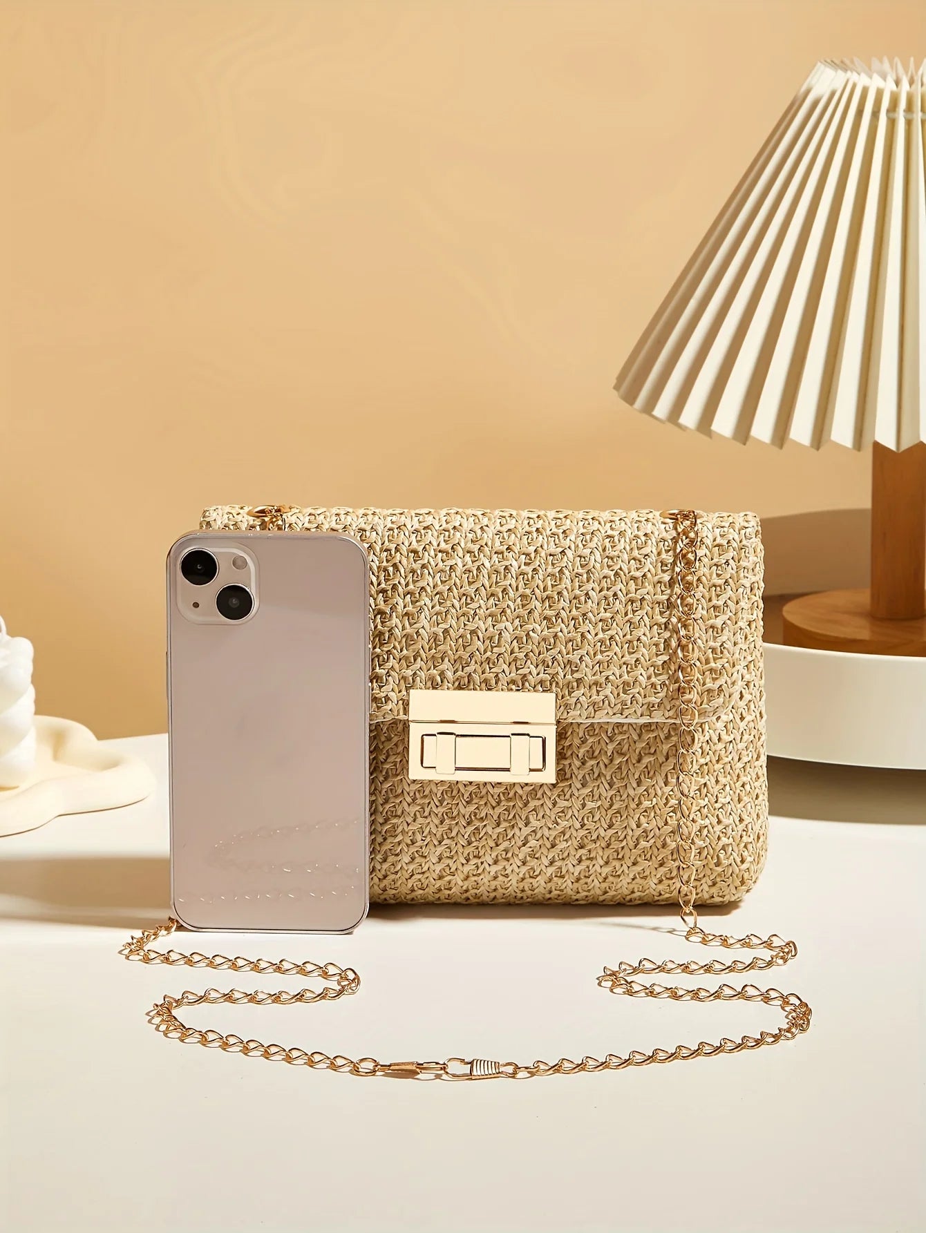 Handwoven Artisan Straw Lock Purse