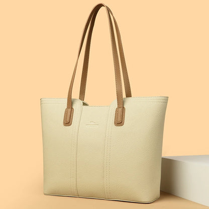 Designer Soft Leather Bucket Tote