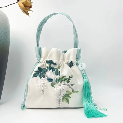 Embroidered Silk Heritage Bucket Bag