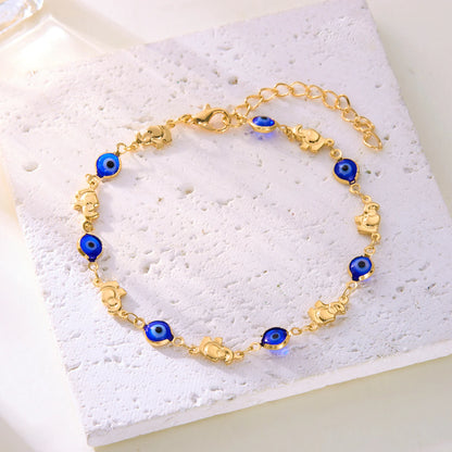 Enamel Daisy Evil Eye Anklet