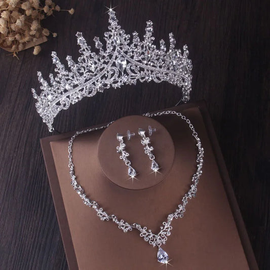 Dubai Royal Crystal Tiara Set